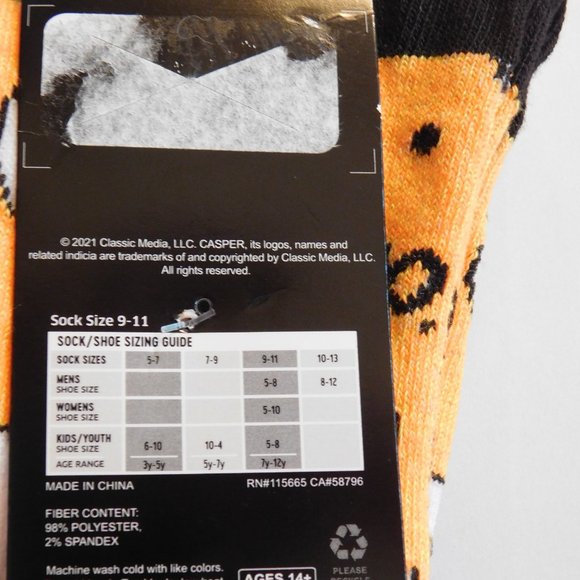 Casper the Friendly Ghost Socks 2 Pairs - Picture 3 of 4